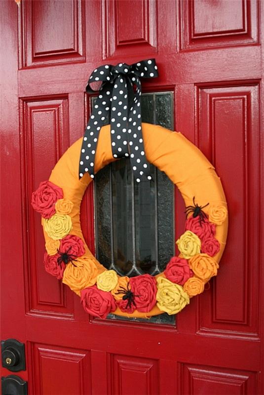 Απόκριες διακόσμηση στεφάνι πόρτας χρώματα φθινόπωρο