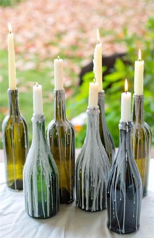 Διακόσμηση αποκριών μπουκάλια κρασιού διακόσμηση χειροτεχνίας