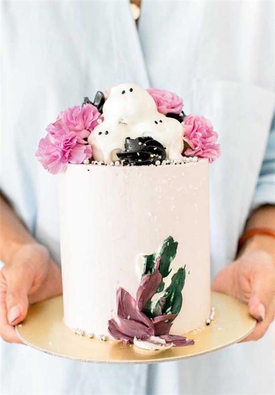 Ιδέες για διακόσμηση κέικ αποκριών σε λευκό χρώμα - υπέροχα