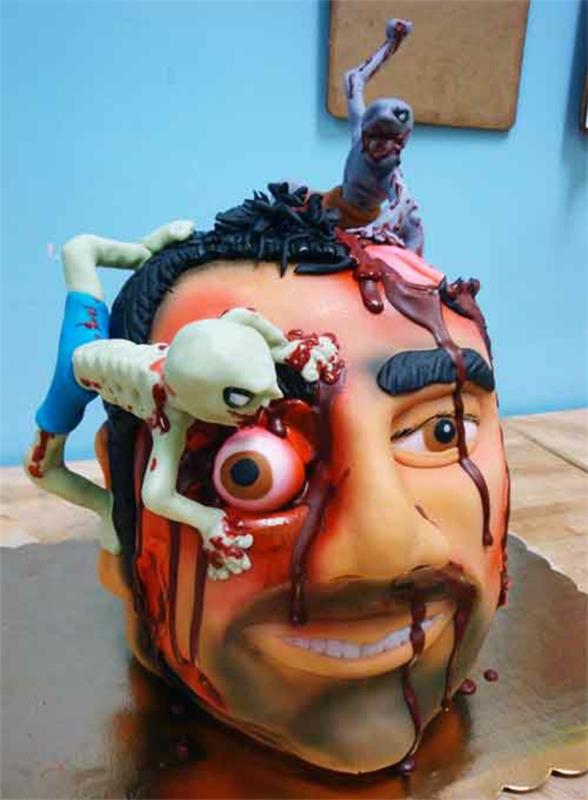 Διακόσμηση κέικ αποκριών κομμένο κεφάλι