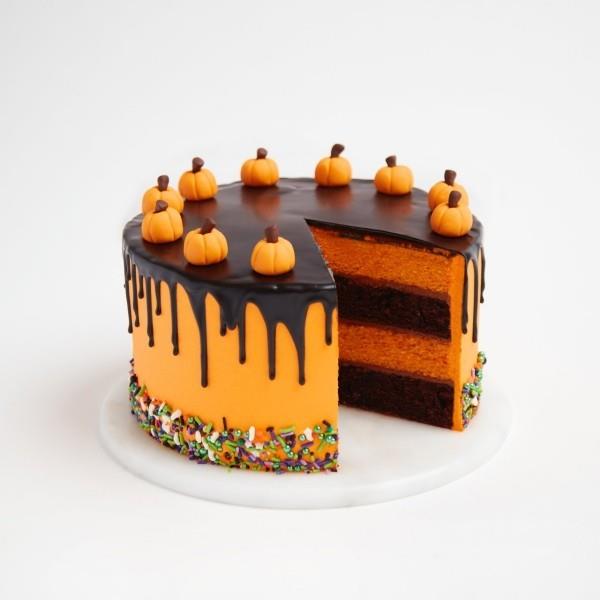 Κέικ αποκριών - γλάσο πορτοκαλιού και σοκολάτας