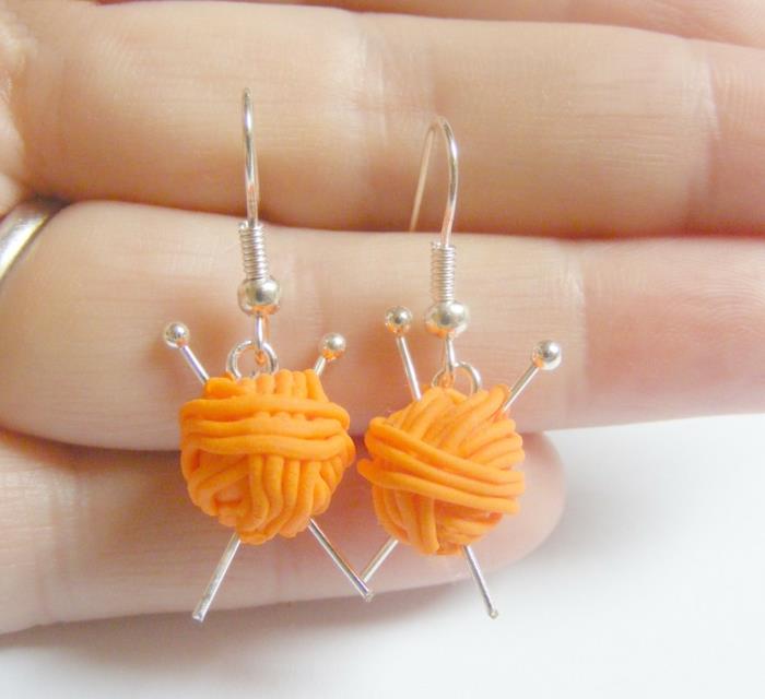 Χειροποίητα σκουλαρίκια κοσμημάτων DIY πορτοκαλί