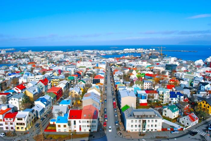Πρωτεύουσα της Ισλανδίας Ρέικιαβικ ορόσημα με θέα από ψηλά