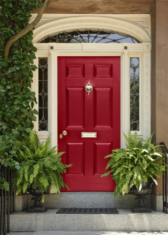 Σπίτι βαφή κόκκινο σπίτι πρόσοψη χρώμα χρώμα ιδέες πόρτα σπιτιού κόκκινο