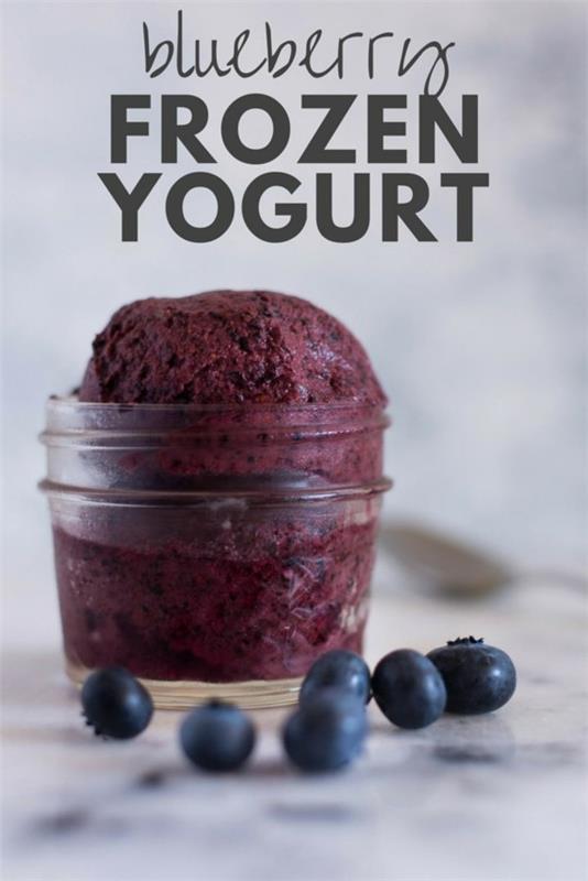 Συνταγή κατεψυγμένου γιαουρτιού Blueberry Frozen Yogurt χωρίς παγωτομηχανή
