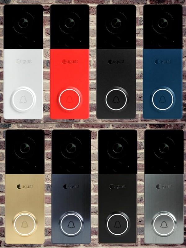 Υψηλής τεχνολογίας έξυπνο κουδούνι πόρτας με κάμερα από το August Home τα διαφορετικά χρώματα από τον Αύγουστο