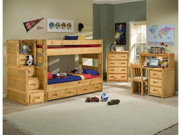 Κρεβάτι σοφίτας στο παιδικό δωμάτιο ξύλινο σχέδιο
