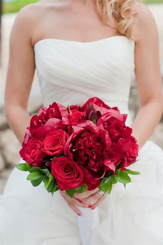Νυφικά μπουκέτα λουλούδια γάμου εικόνες φωτεινό κόκκινο