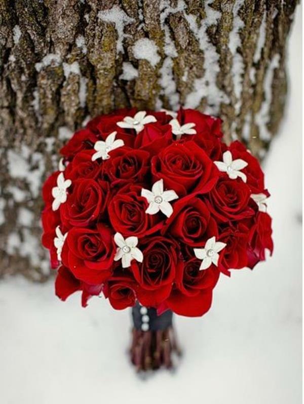 Νυφικά μπουκέτα λουλούδια γάμου εικόνες λευκό κόκκινο