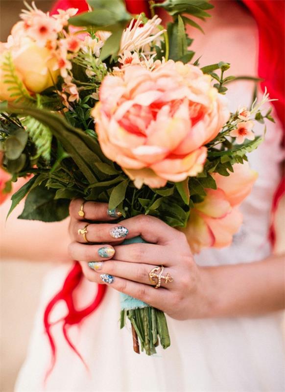Ιδέες διακόσμησης γάμου διακοσμήσεις τραπεζιού κοσμημάτων βερνίκι νυχιών δαχτυλίδια δαχτύλων
