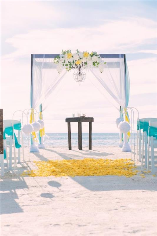 Ιδέες δεξίωσης γάμου Κίτρινη παραλία γάμου