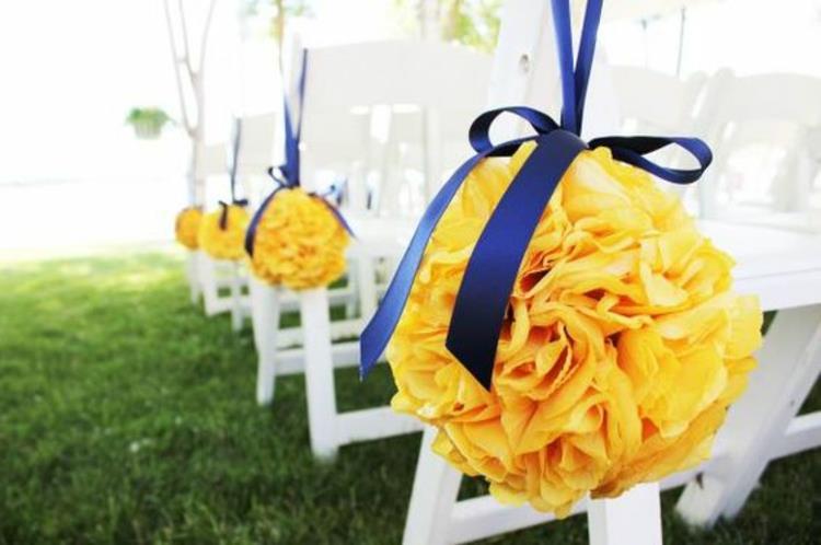 Ιδέες για πάρτι γάμου κίτρινη διακόσμηση γάμου φτιάξτε μόνοι σας κίτρινα λουλούδια