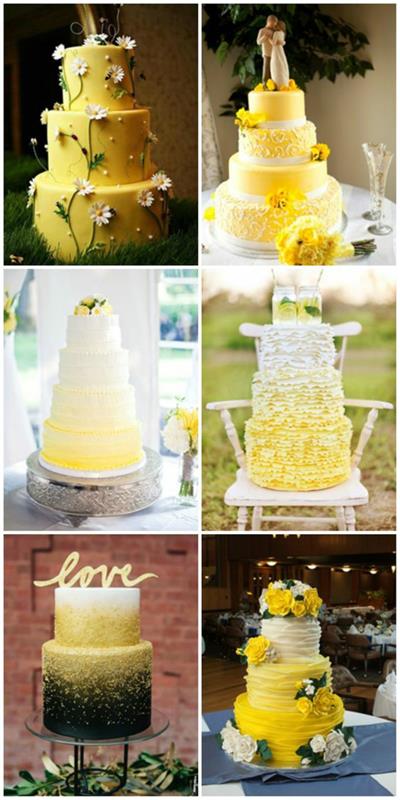 Ιδέες για πάρτι γάμου Ιδέες για κίτρινες γαμήλιες τούρτες
