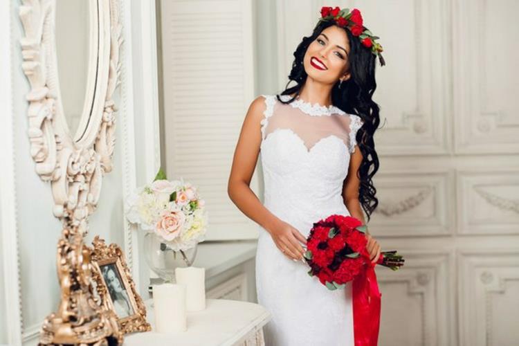 Διακόσμηση γάμου γάμου μόνοι σας φτιάξτε νυφική ​​ανθοδέσμη με κόκκινα τριαντάφυλλα