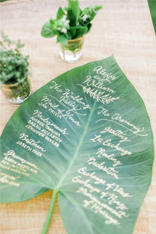 Γάμος πάρτι ιδέες πράσινο φύλλωμα φυτά φύλλα