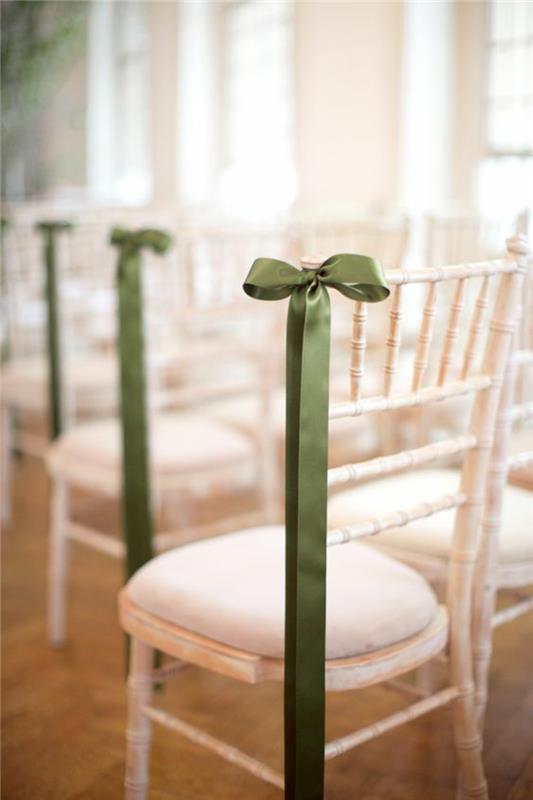 Ιδέες για πάρτι γάμου πράσινες φιόγκες καρέκλες διακοσμούν γαμήλιες διακοσμήσεις φτιάξτε τον εαυτό σας