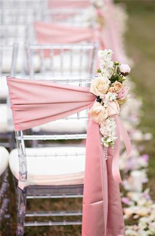 Ιδέες για πάρτι γάμου ροζ ρομαντική διακόσμηση καρέκλες γάμου