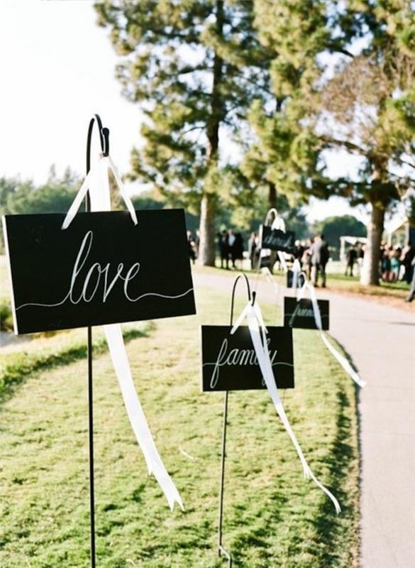 Ιδέες για πάρτι γάμου μαύρο μαυροπίνακα κάνουν διακοσμήσεις γάμου μόνοι σας