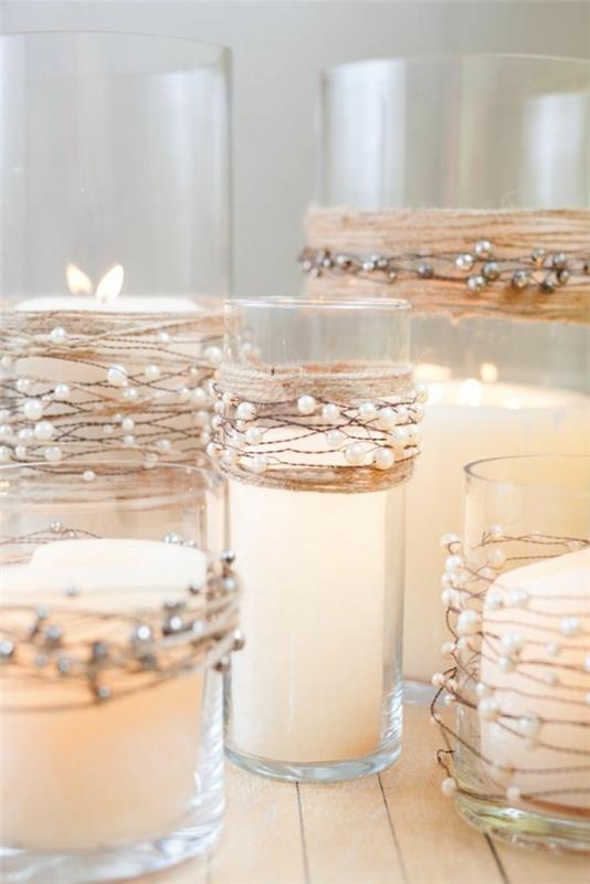 Σχεδιάστε γαμήλια κεριά με ρουστίκ διακόσμηση