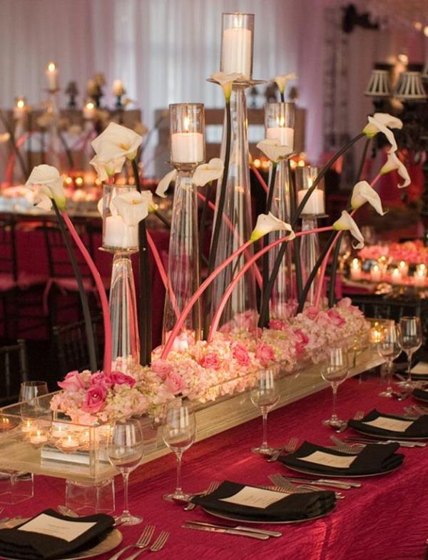 λουλούδια φωτιστικά γυαλιστερά διακοσμητικά γαμήλιου τραπεζιού