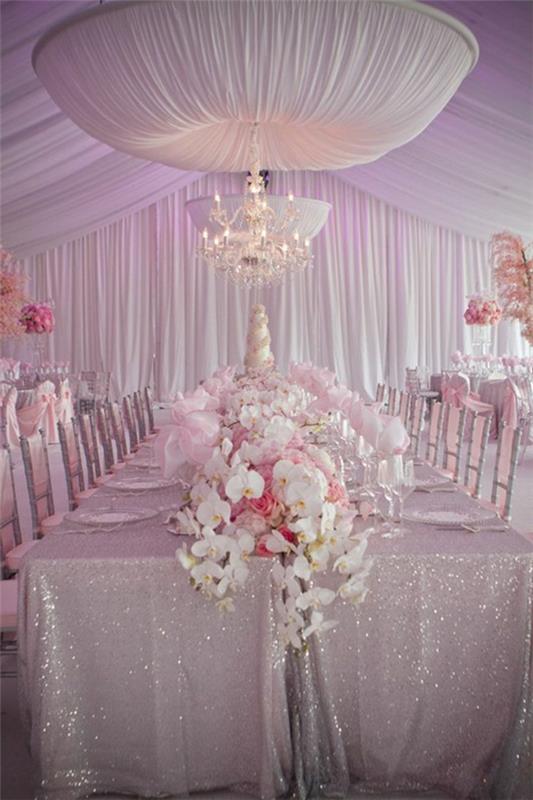 λουλούδια φωτισμού υψηλής γυαλάδας λεπτή διακόσμηση τραπεζιού γάμου