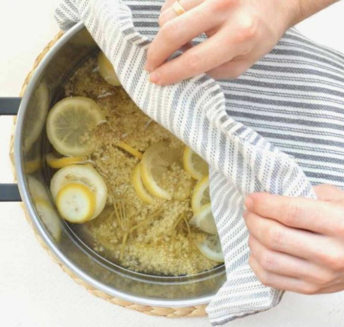 Περιεχόμενα φιάλης σιρόπι συνταγής Elderflower