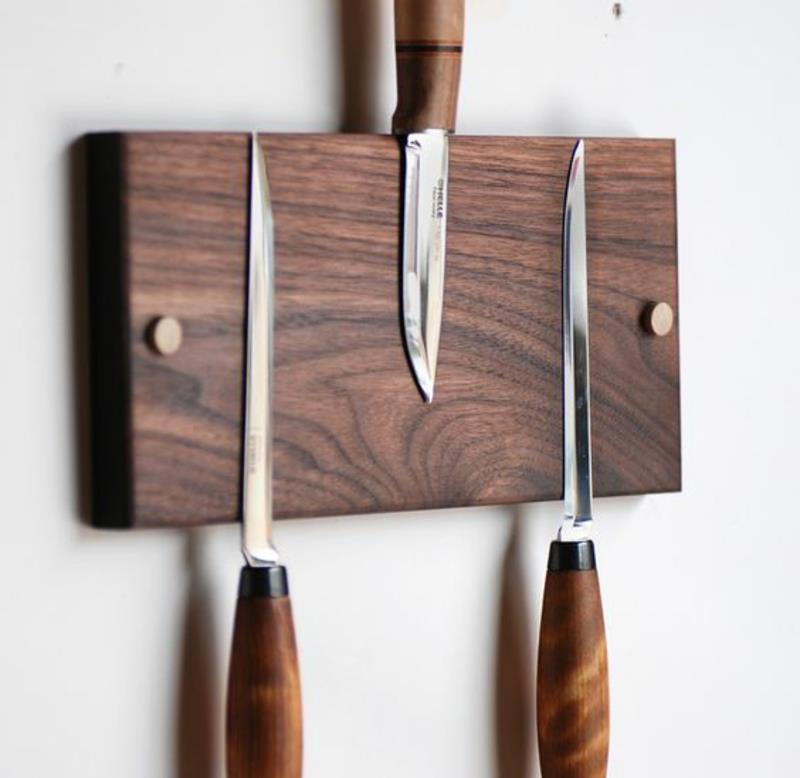 Ξύλινη μαγνητική λωρίδα για μαχαίρια φτιάξτε μόνοι σας Οδηγίες για αξεσουάρ κουζίνας