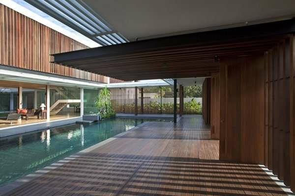 Ξύλινο μπανγκαλόου πισίνα prefab ξύλο και ξύλινα δάπεδα πατώματα