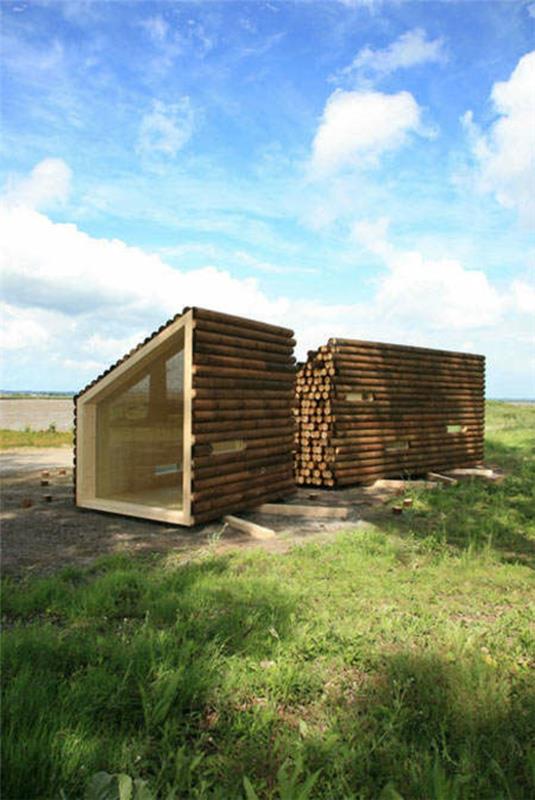 Ξύλινο μπανγκαλόου προκατασκευασμένο ξύλο και ξύλινες καμπίνες χόρτο