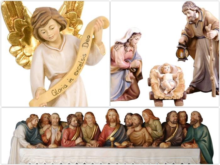 Ξυλογλυπτική τέχνη από τις φιγούρες Val Gardena Nativity και ξύλινες φιγούρες Ξυλόγλυπτα