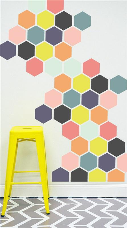Ιδέες για δημιουργικό σχεδιασμό τοίχων με χρωματικά γεωμετρικά μοτίβα