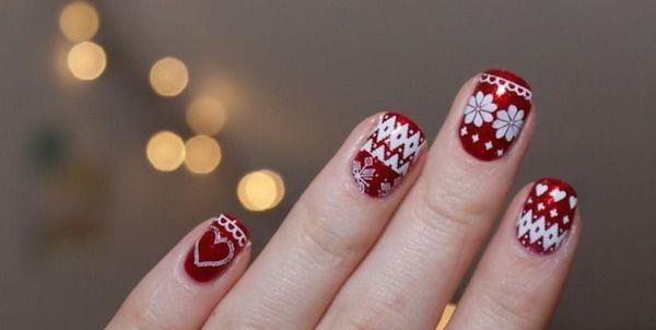 Ιδέες ράψιμο μοτίβο Χριστουγεννιάτικα νύχια