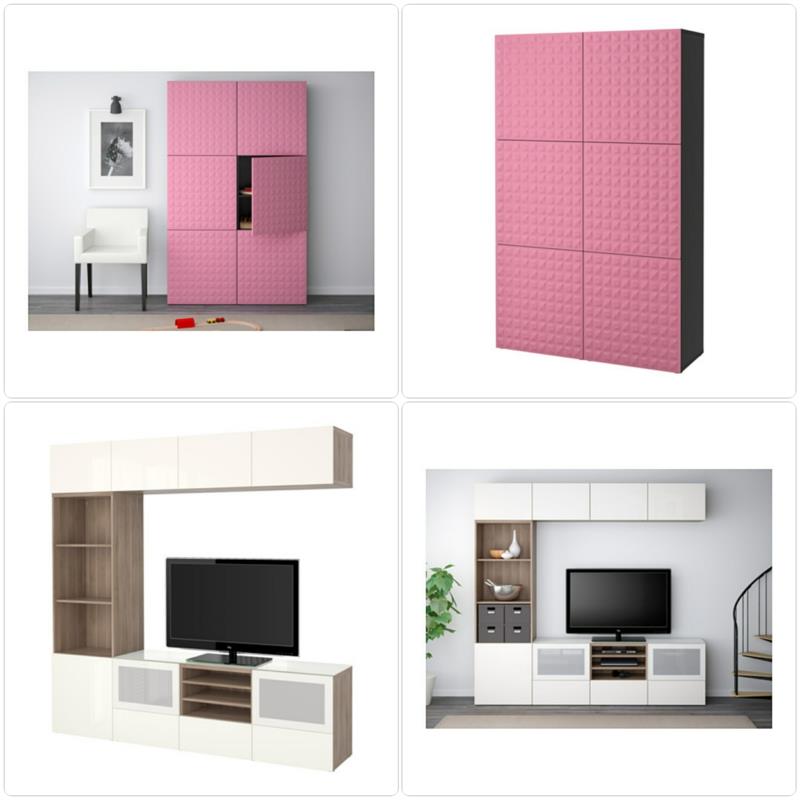 Ντουλάπα Ikea Besta ροζ έπιπλα Μπουφές με έπιπλα τηλεόρασης Ikea