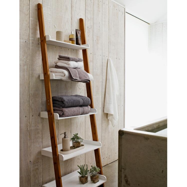Ράφια Ikea ράφια μπάνιου ξύλινη σκάλα
