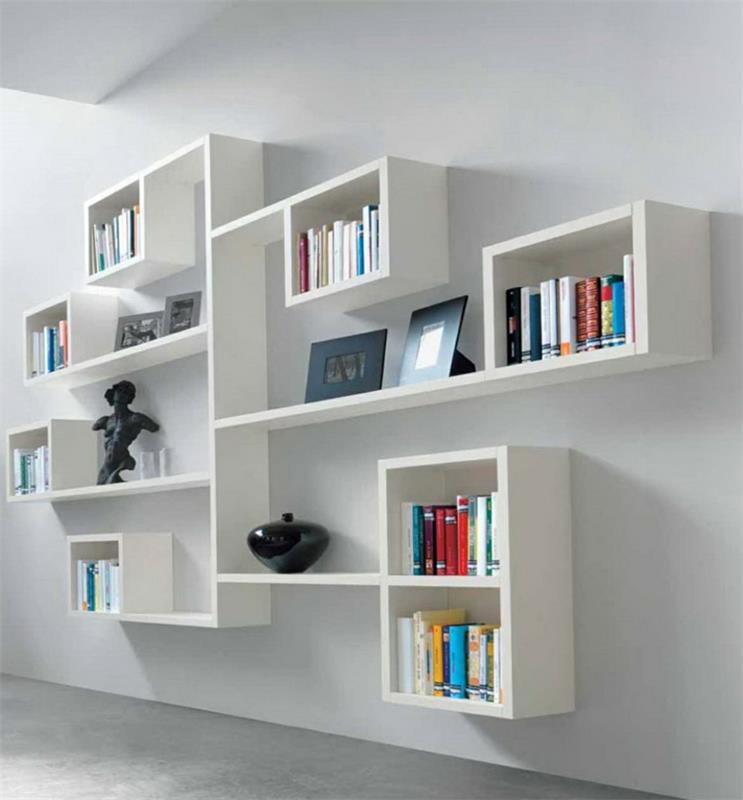 Η Ikea ράφια μοντέρνα ξύλινα ράφια αποθήκευσης ιδεών σχεδιασμού τοίχων
