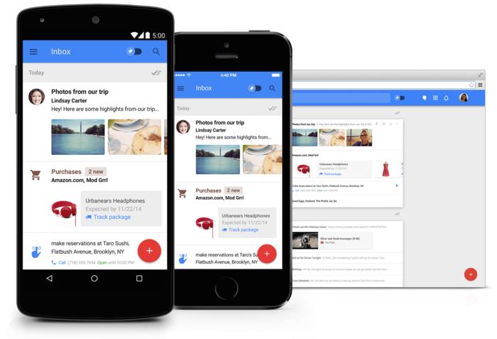 Η νέα εφαρμογή Inbox Gmail έθεσε λογαριασμό gmail έξυπνης απάντησης