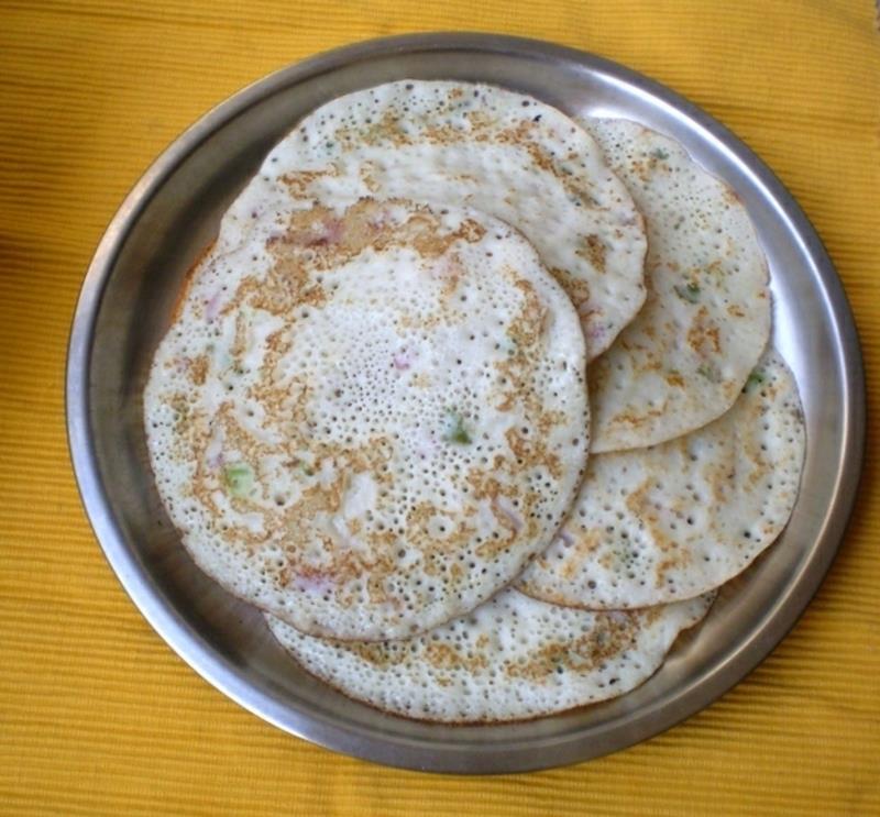 Συνταγές Ινδίας Uttapam για τηγανίτες παγκοσμίως