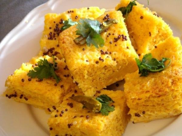 Ινδικό μαγείρεμα ινδικό φαγητό ρύζι dhokla