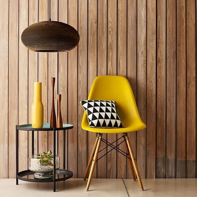 Σχεδιάστε εσωτερική διακόσμηση επίπλων σαλονιού Eames Chair κίτρινα αξεσουάρ σπιτιού