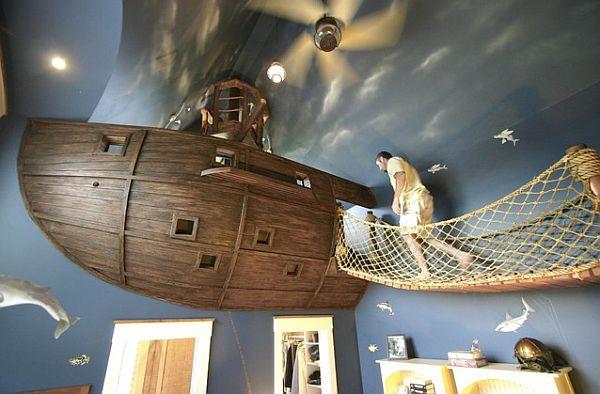 Καινοτόμες ιδέες σχεδιαστών για παιδικό δωμάτιο μεγαλοπρεπές ξύλινο καράβι