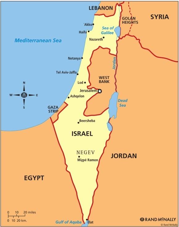 Συμβουλές ταξιδιού Ισραήλ χάρτης αξιοθέατα σημαντικών πόλεων