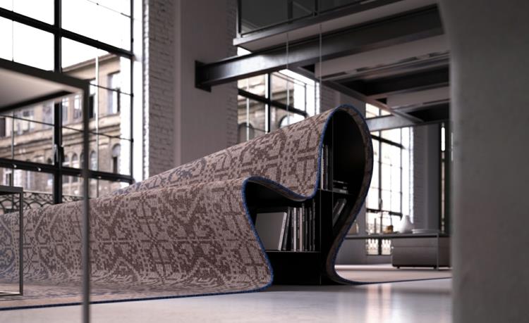 Έπιπλα ιταλικού σχεδιαστή Alessandro Isola πέφτουν πάνω σε καναπέδες καναπέδες με καναπέδες