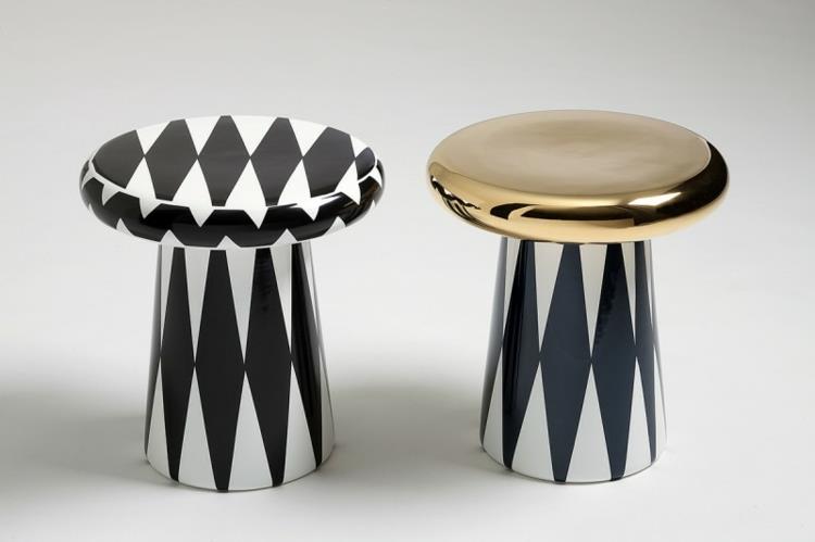 Ιταλικά έπιπλα οικιακά αξεσουάρ Bosa Ceramiche t τραπέζι μαύρο λευκό