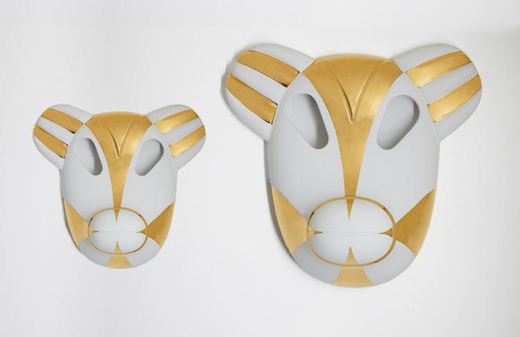 Ιταλικά έπιπλα οικιακά αξεσουάρ Bosa Ceramiche ζωικές μάσκες κεραμικό σχέδιο