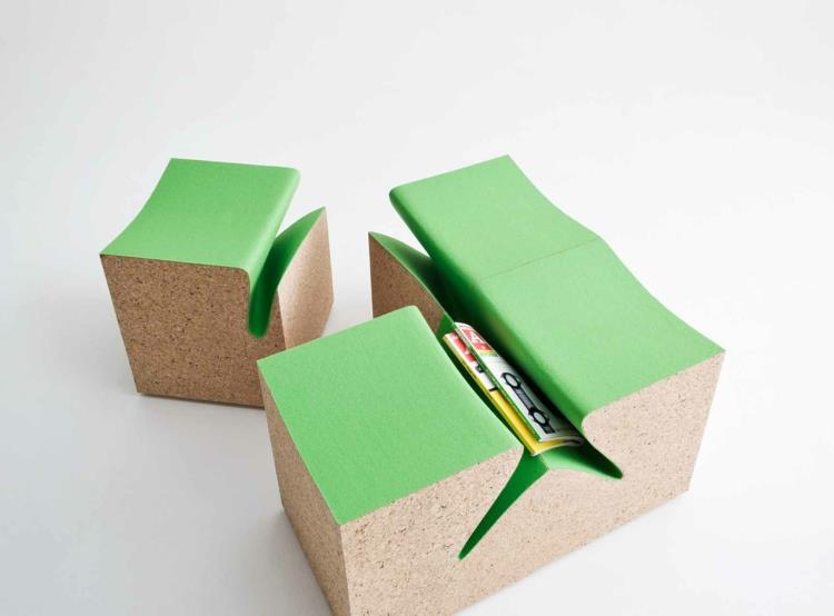 Ο Ιταλός σχεδιαστής επίπλων Alessandro Isola έπιπλα σχεδιαστών διαβρώνει τα σκαμπό πράσινα