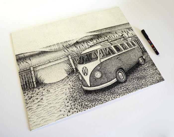 Jarryn Dower Art Design έργα τέχνης vw bus σχέδιο