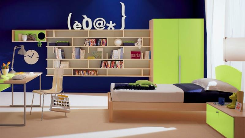 Ιδέες για νεανικά δωμάτια έπιπλα δωματίου νεότητας χρώμα τοίχου μπλε παιδικά έπιπλα