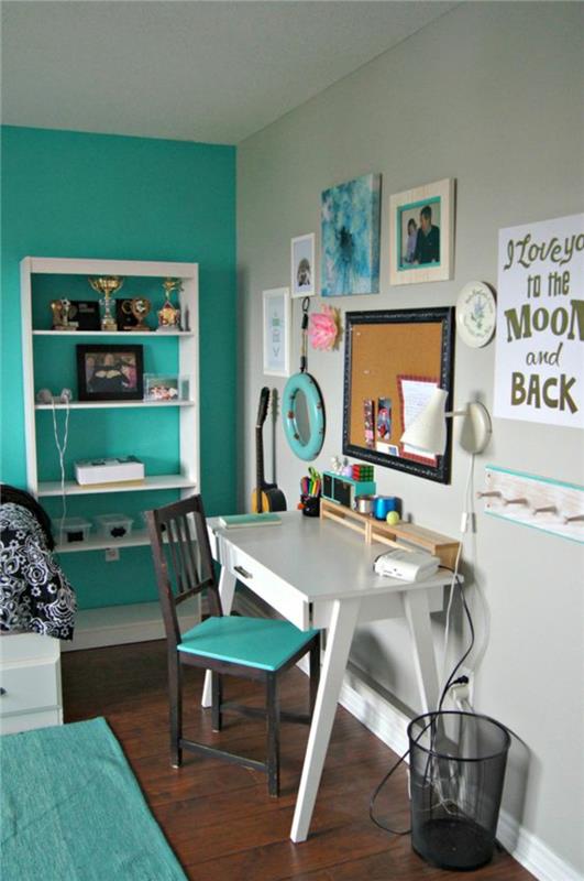Ιδέες για νεανικό δωμάτιο έπιπλα δωματίου νεολαίας χρώμα τιρκουάζ κοριτσίστικο δωμάτιο