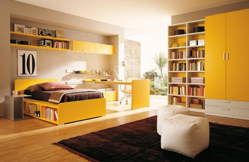 Ιδέες για νεανικά δωμάτια Έπιπλα δωματίου για νέους σε φρέσκο ​​κίτρινο χρώμα
