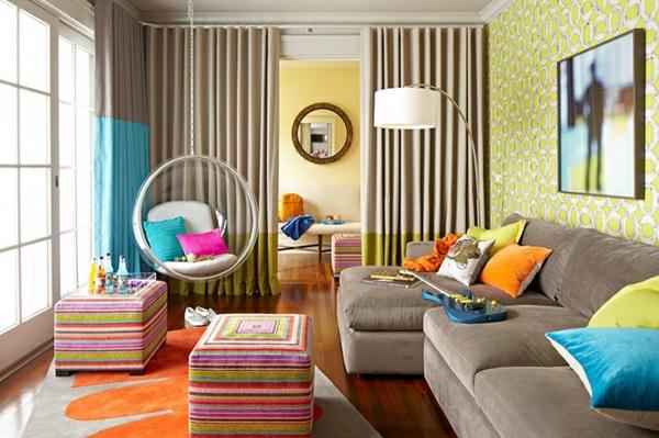 Νεανικό δωμάτιο και σαλόνι για εφήβους μοτίβα χρώματα χαρούμενα